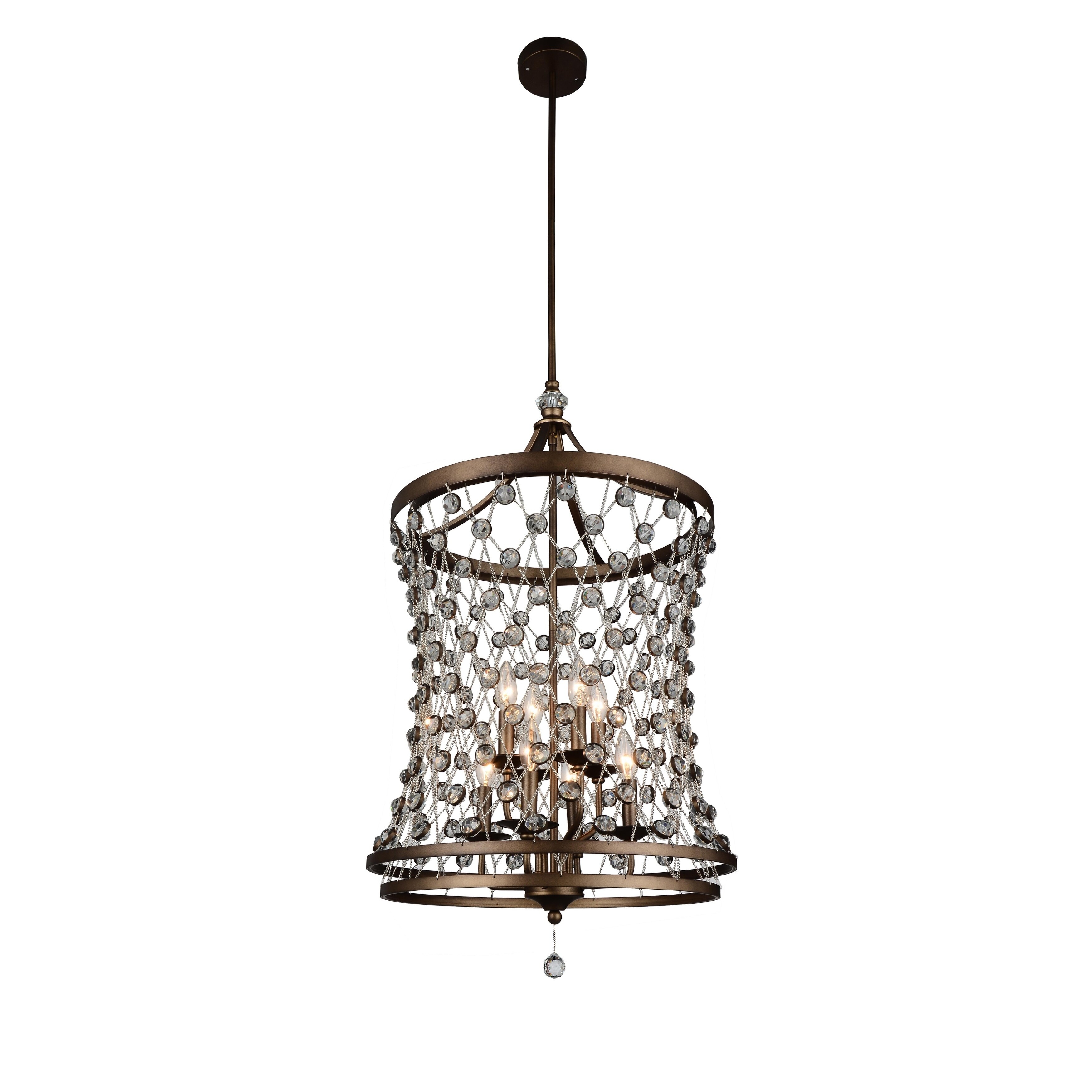 Tieda 8 Light Up Chandelier with Speckled Bronze finish - Chandeliers For Bedrooms by Overstock.com