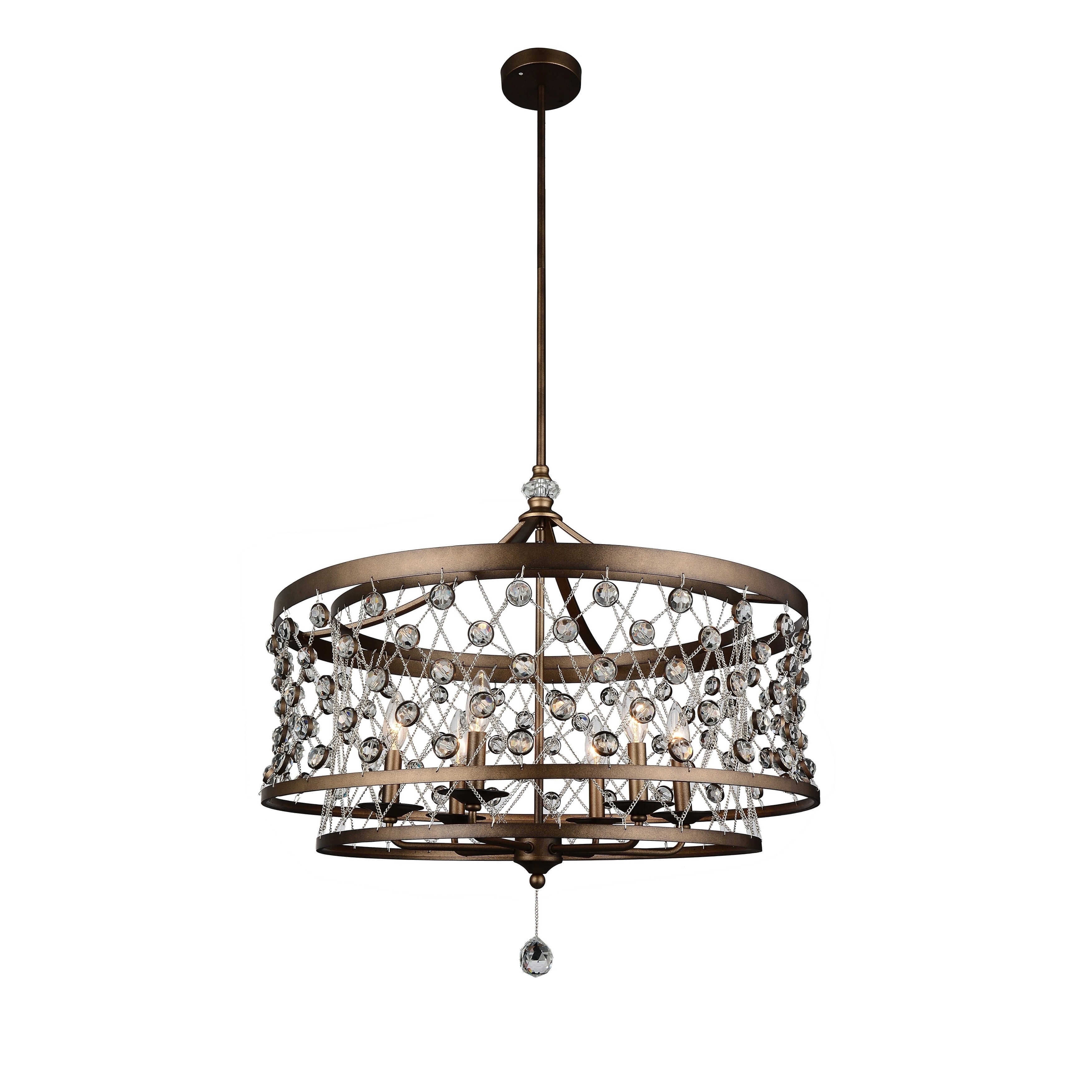 Tieda 6 Light Up Chandelier with Speckled Bronze finish - Chandeliers For Bedrooms by Overstock.com