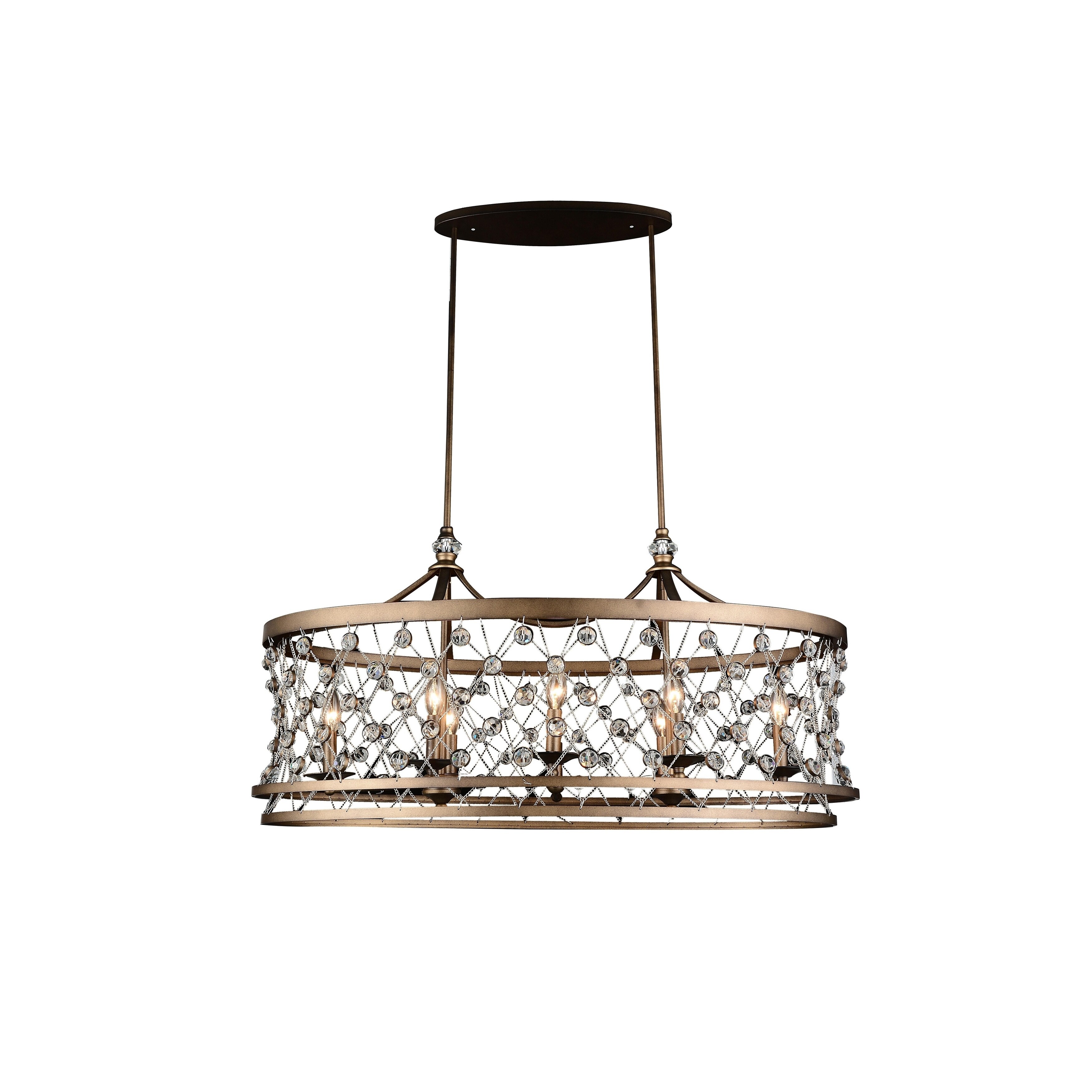 Tieda 8 Light Up Chandelier with Speckled Bronze finish - Chandeliers For Bedrooms by Overstock.com