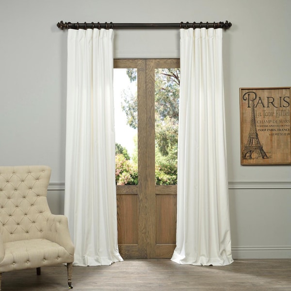Exclusive Fabrics Vintage Cotton Velvet 108-inch Length Curtain Panel in Red - 108"- (As Is Item). Opens flyout.