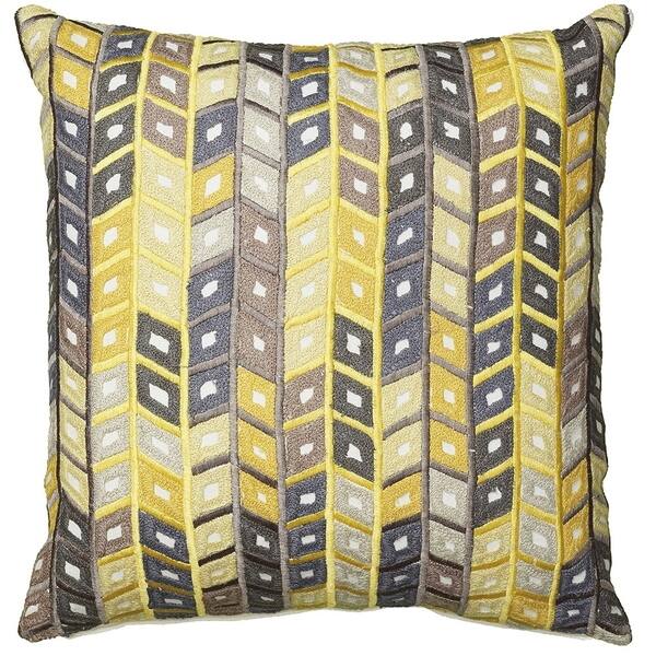 Sevita Yellow and Gray Geometric Pillow 18" x 18" Bed Bath & Beyond 29357491
