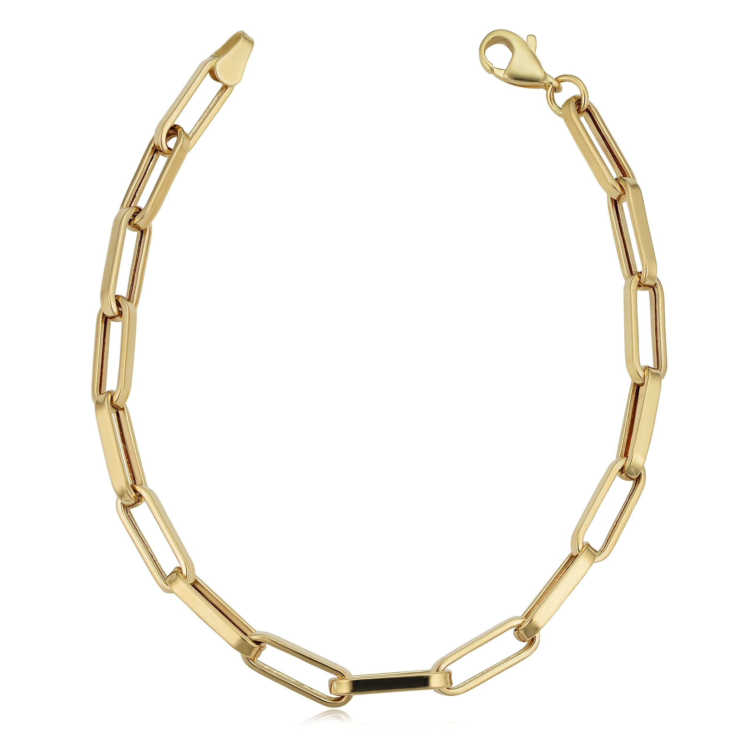 Au Naturale 14k Yellow Gold 4.4 millimeter Polished Paperclip Chain Bracelet (7.5 inches)
