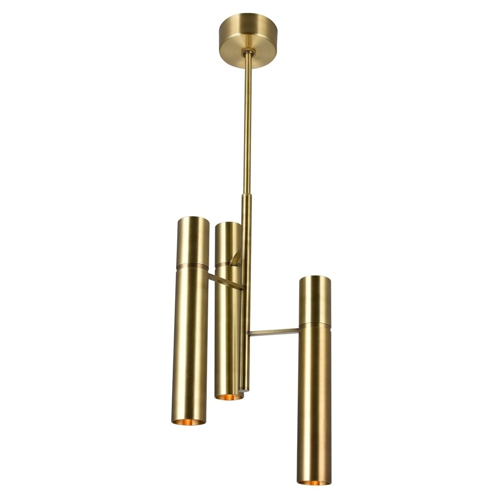 Lara 6 Light Down Mini Chandelier with Brass Finish - Chandeliers For Bedrooms by Overstock.com