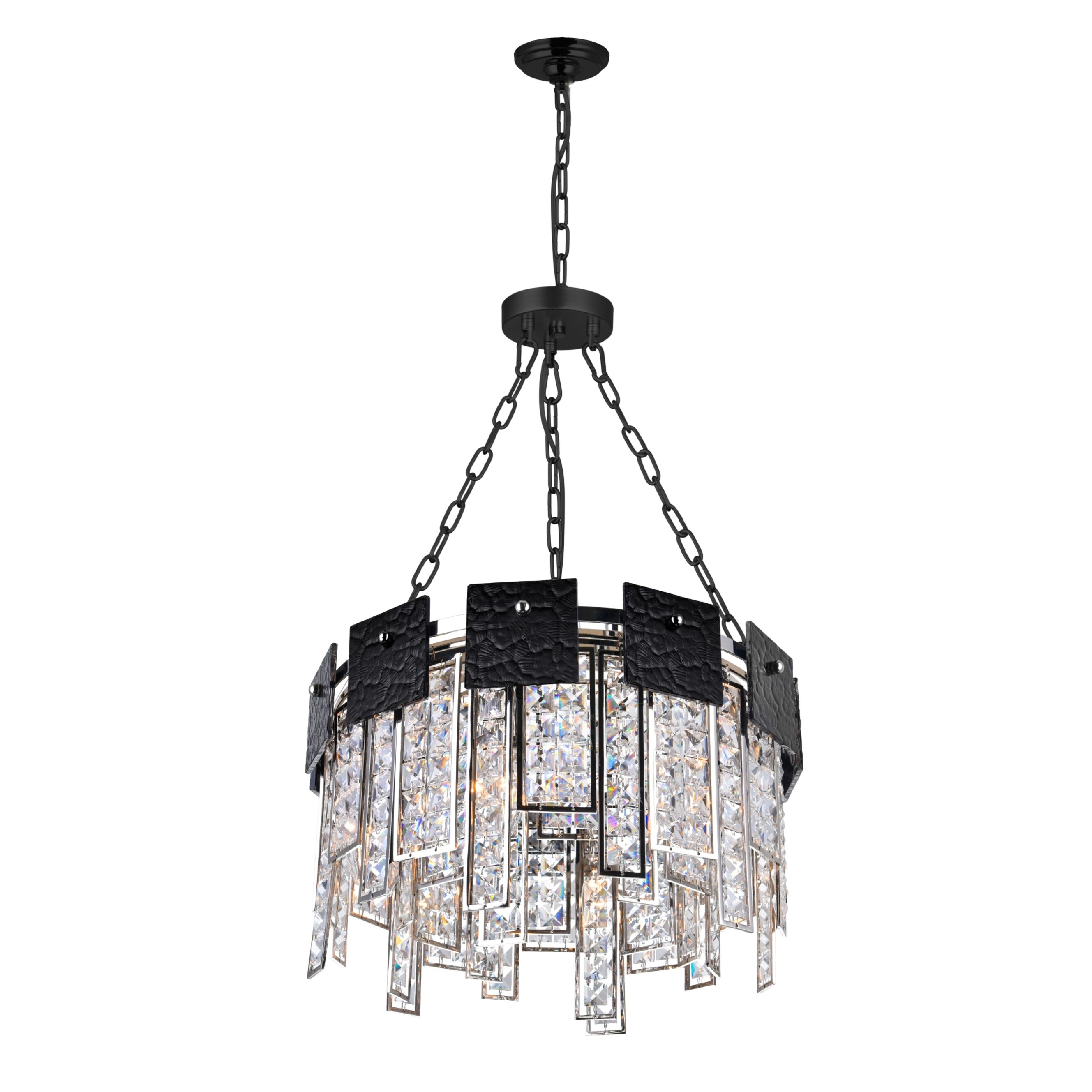 Glacier 6 Light Down Chandelier with Polished Nickel Finish - Chandeliers For Bedrooms by Overstock.com