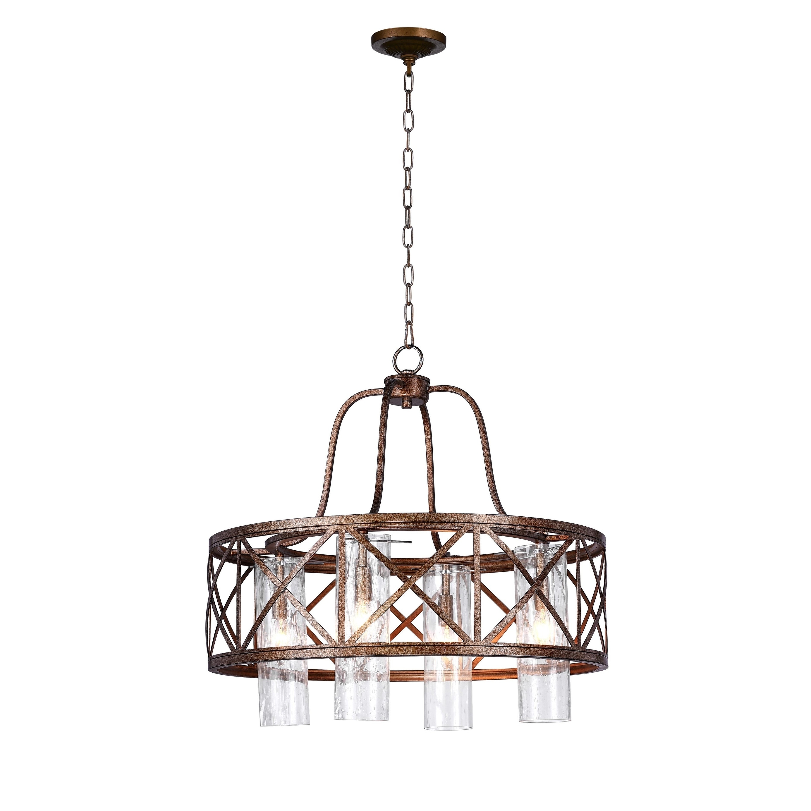 Keeva 4 Light Chandelier with Wood Grain Bronze Finish - Chandeliers For Bedrooms by Overstock.com