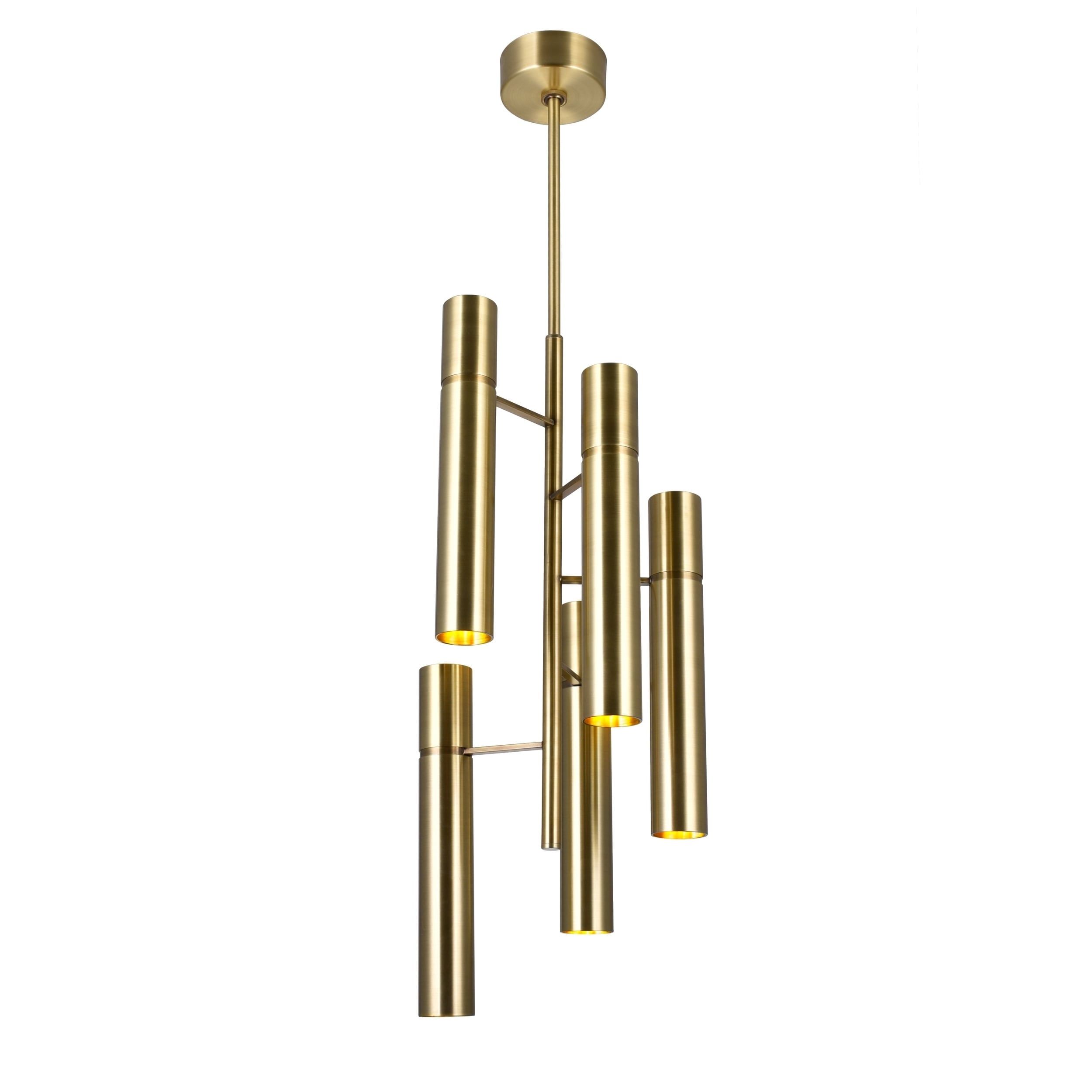 Lara 10 Light Down Mini Chandelier with Brass Finish - Chandeliers For Bedrooms by Overstock.com