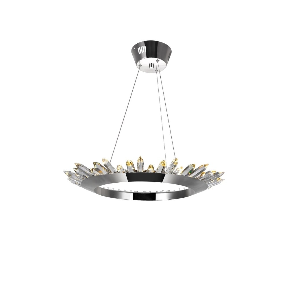 Arctic Queen LED Up Chandelier with Polished Nickel Finish - Chandeliers For Bedrooms by Overstock.com