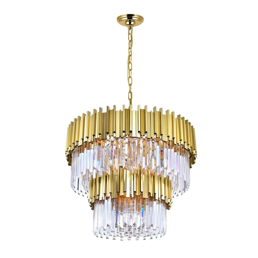Deco 12 Light Down Chandelier with Medallion Gold Finish - Medallion Gold - Chandeliers For Bedrooms by Overstock.com