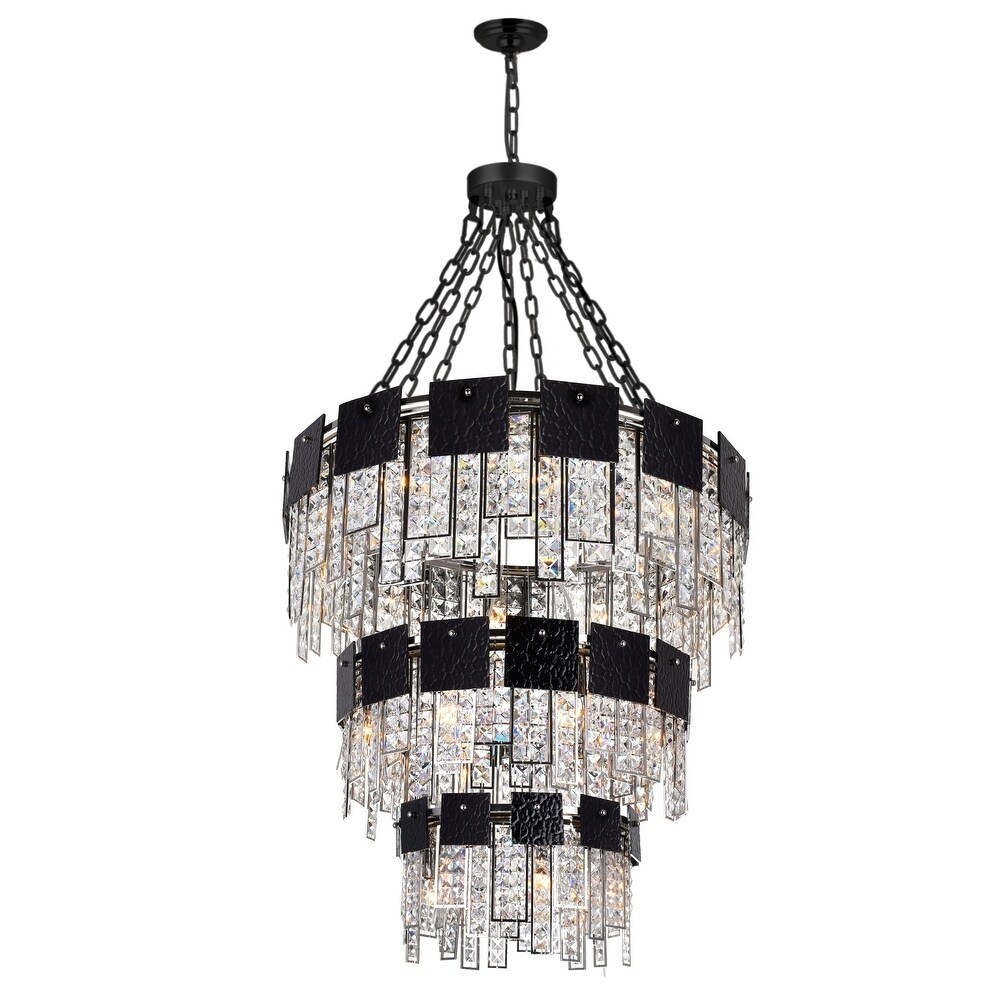 Glacier 24 Light Down Chandelier with Polished Nickel Finish - Chandeliers For Bedrooms by Overstock.com
