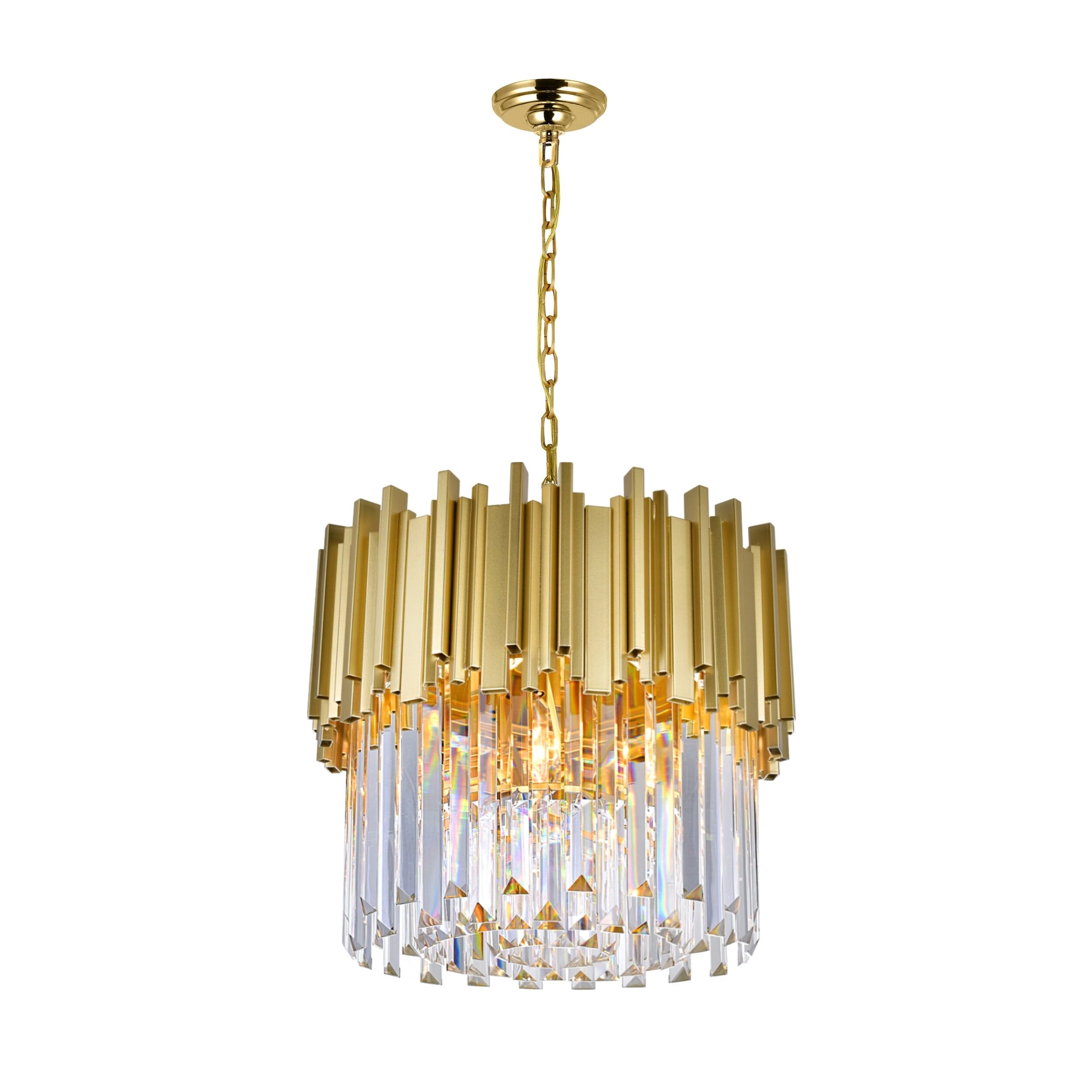 Deco 4 Light Down Chandelier with Medallion Gold Finish - Chandeliers For Bedrooms by Overstock.com