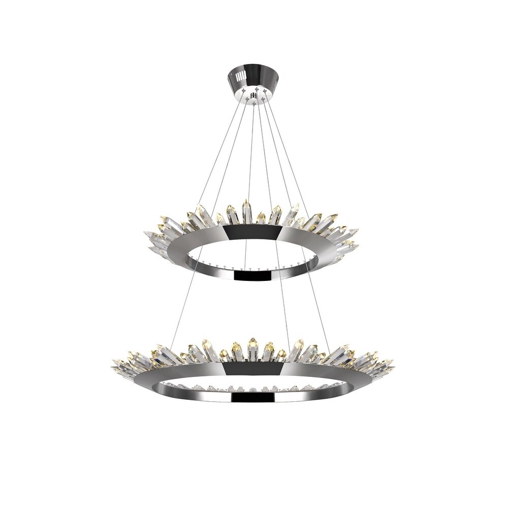 Arctic Queen LED Up Chandelier with Polished Nickel Finish - Polished Nickel - Chandeliers For Bedrooms by Overstock.com