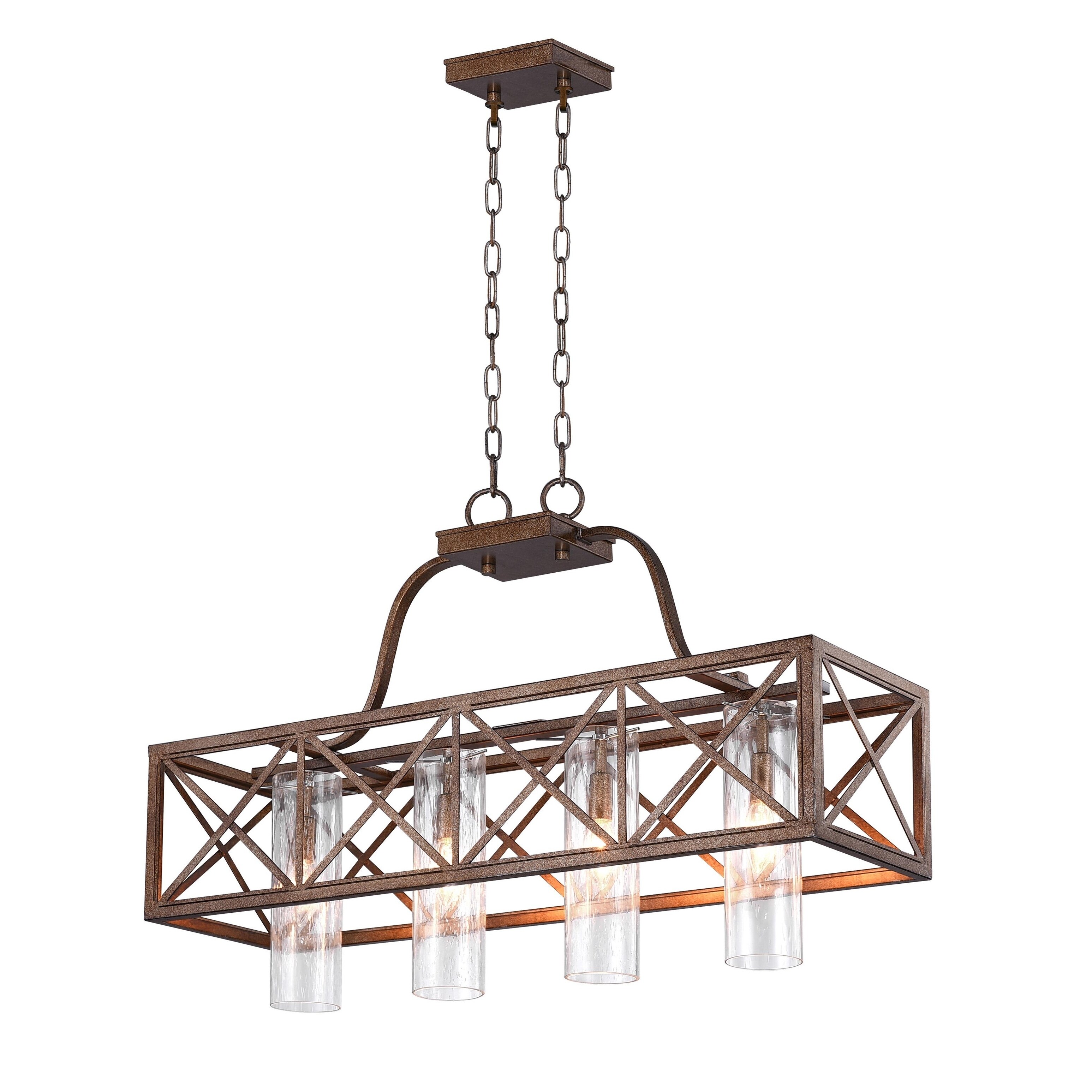 Keeva 4 Light Chandelier with Wood Grain Bronze Finish - Chandeliers For Bedrooms by Overstock.com