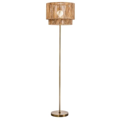 Carson Carrington Labbyn Jute Golden Brass Floor Lamp