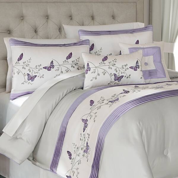 Shop Porch Den Melinda Embroidered Butterfly 4 Piece Comforter