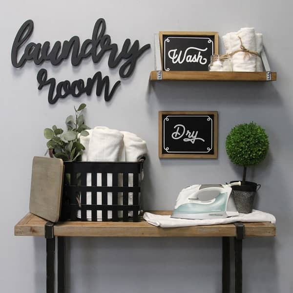 Shop The Gray Barn Wood Laundry Room Script Wall Decor Overstock 29357784