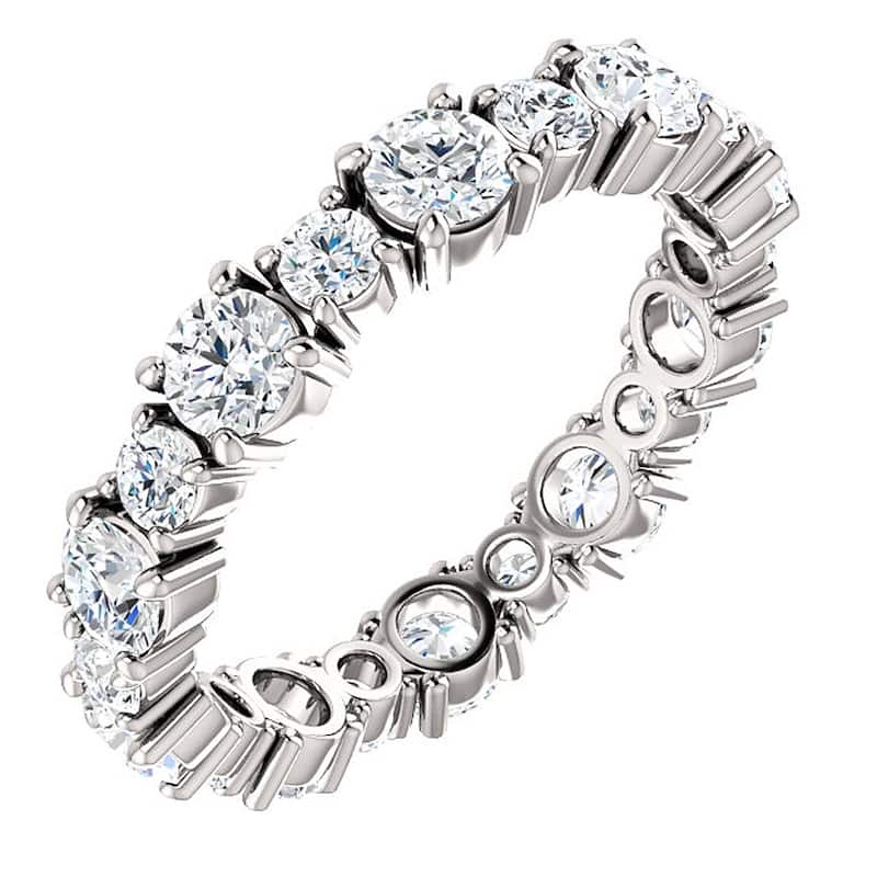14k White Gold 2 3/4 Ct Diamond Eternity Ring Womens Wedding Band