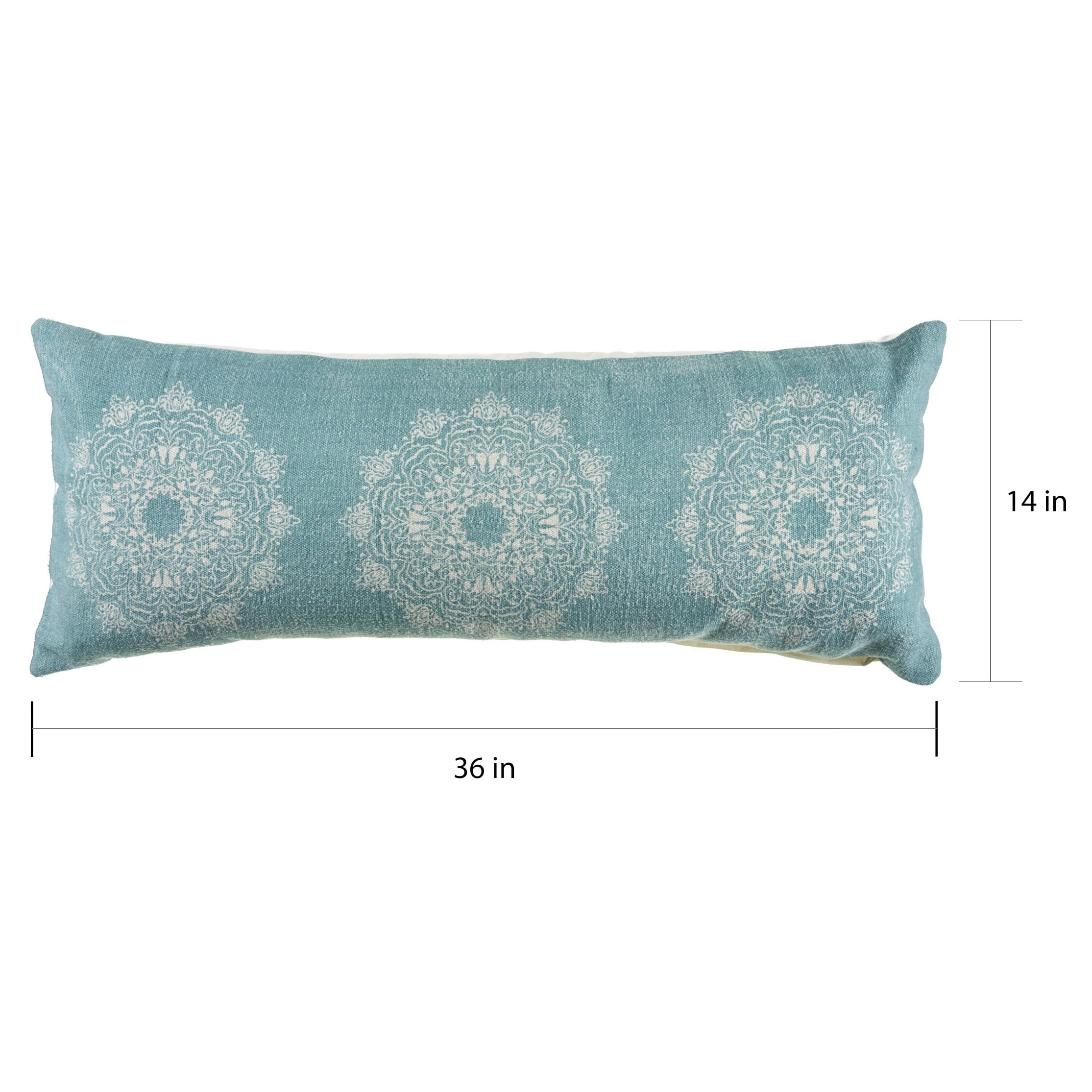 Shop The Curated Nomad Ornate Teal Tri Medallion 36 Inch Lumbar