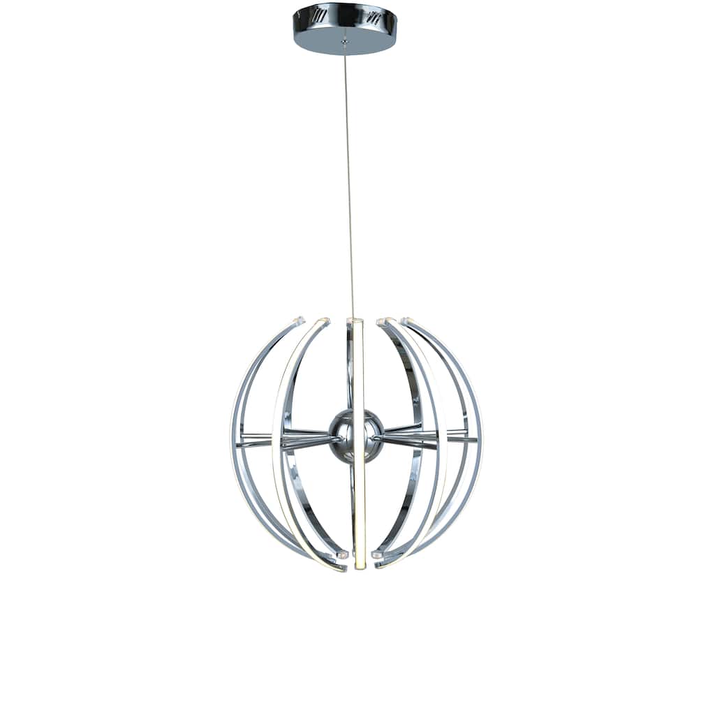 LED Pendant with Chrome Aluminum Frame