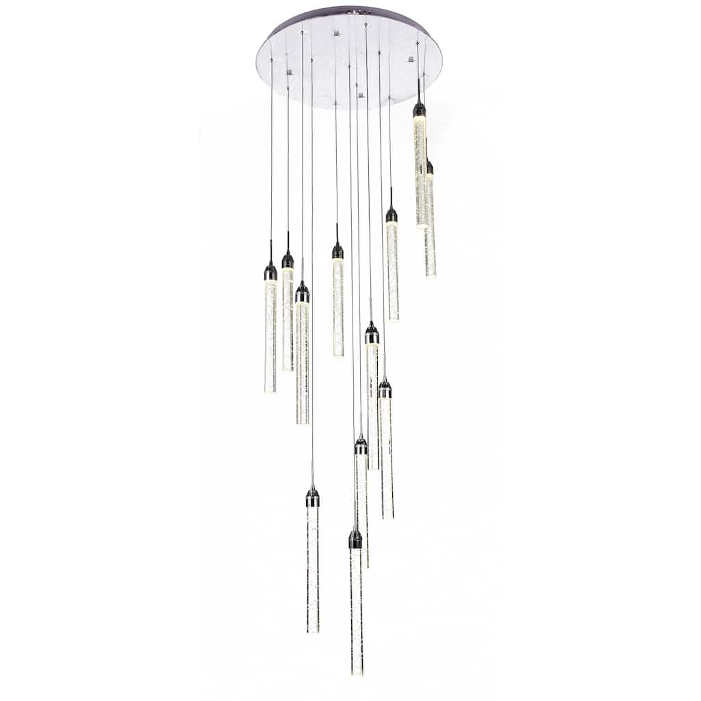 LED Crystal Pendant with Chrome Steel Frame