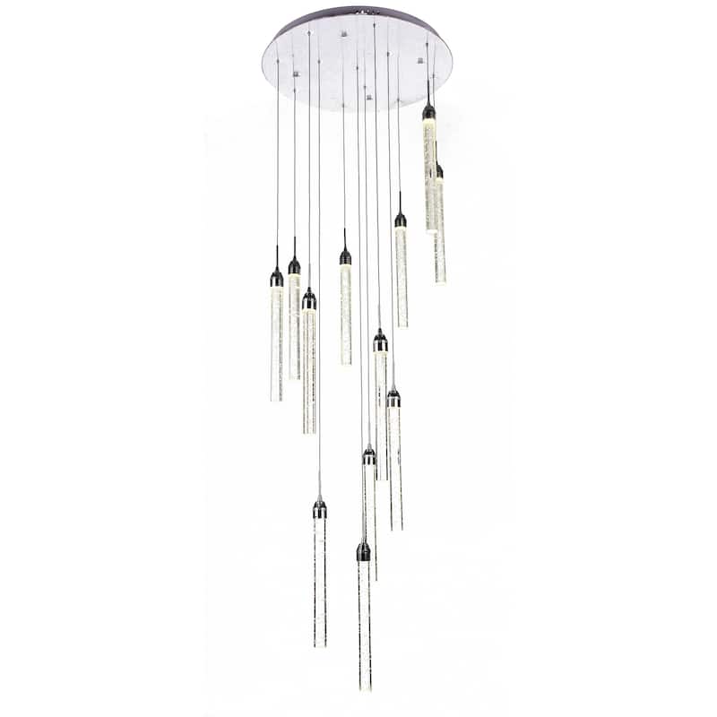 LED Crystal Pendant with Chrome Steel Frame