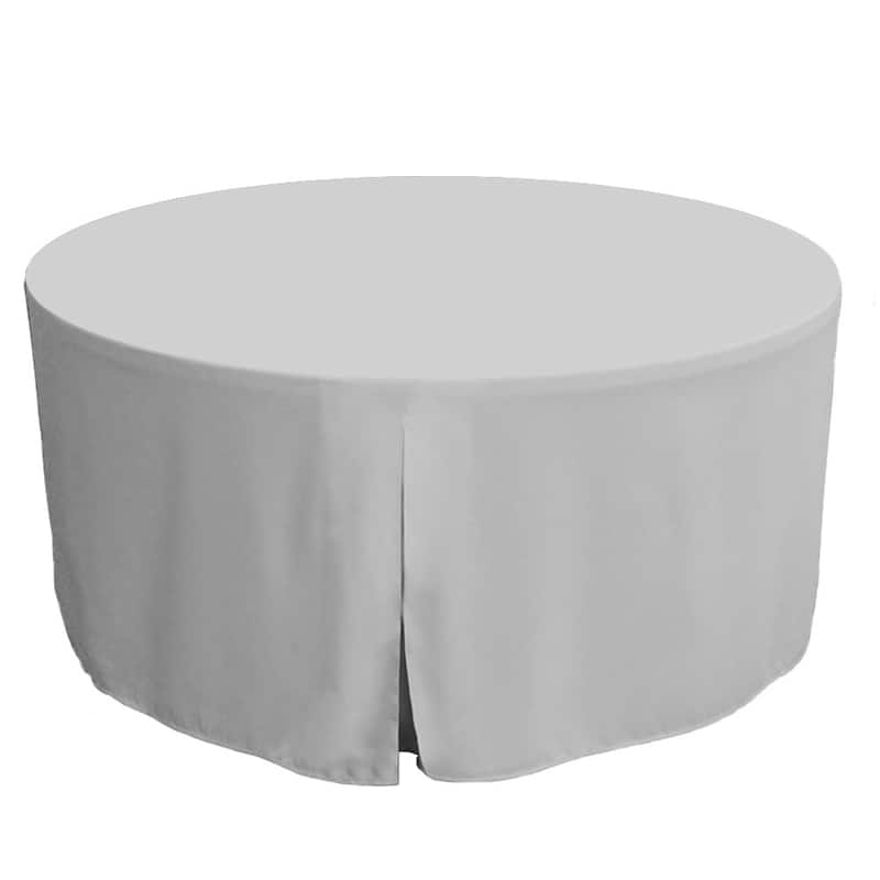 Tablevogue Solid Round Table Cover - 60" Round - Silver