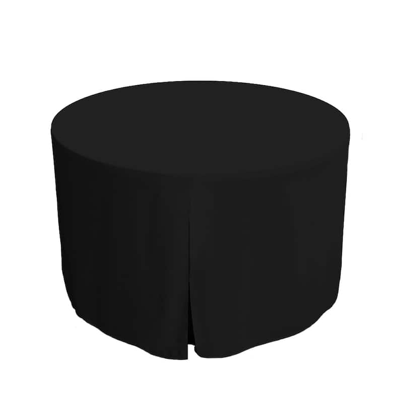Tablevogue Solid Round Table Cover - 48 Inches - Black