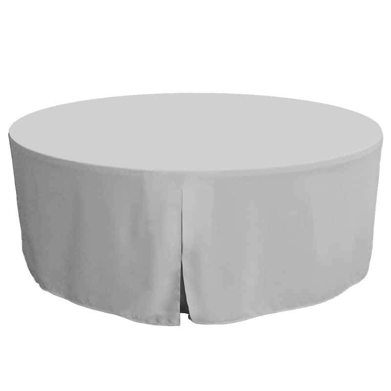 Tablevogue Solid Round Table Cover - 72" Round - Silver