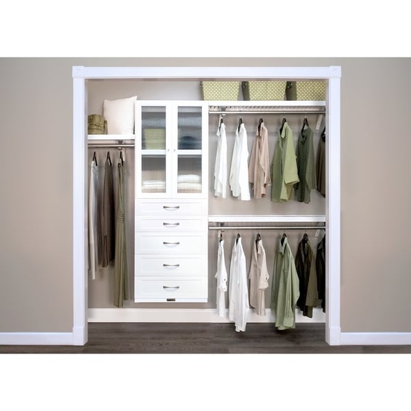 Shop Porch & Den Hendrickson White Wood 4-Drawer 12-inch Deep Closet Organizer - On Sale - Free ...