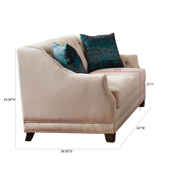 Artemis Beige Tufted Tight Back Loveseat Bed Bath & Beyond 29358238