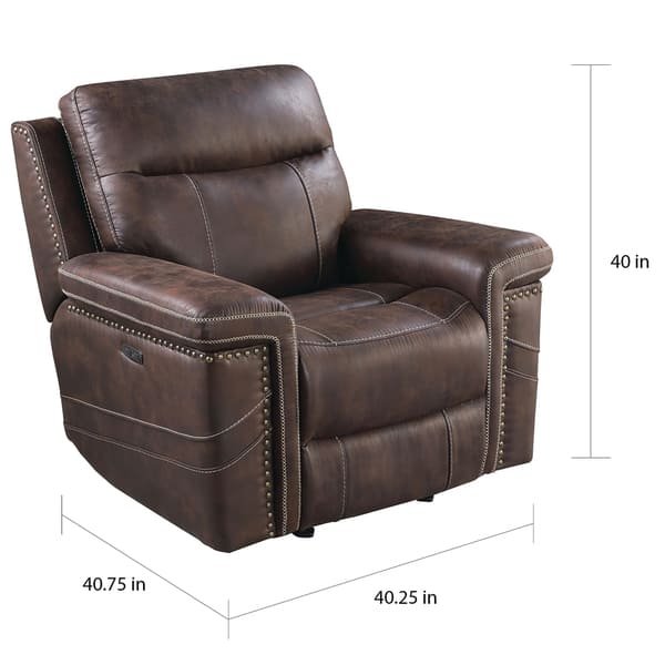 Coaster Furniture Wixom Power Glider Recliner with Nailhead Trim Bed