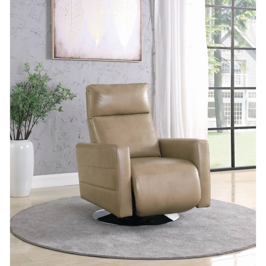 Upholstered Swivel Push Back Recliner