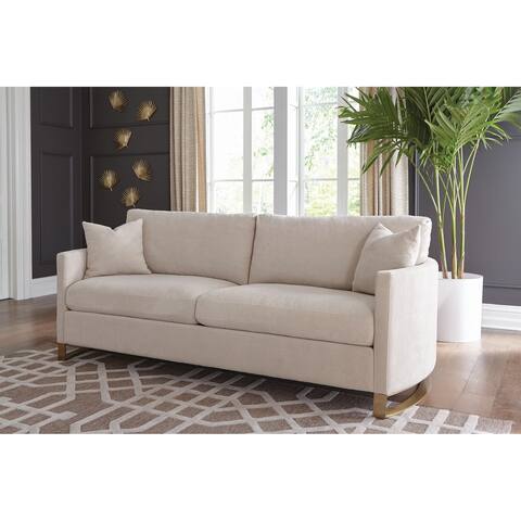 Corliss Beige Upholstered Arched-arm Sofa