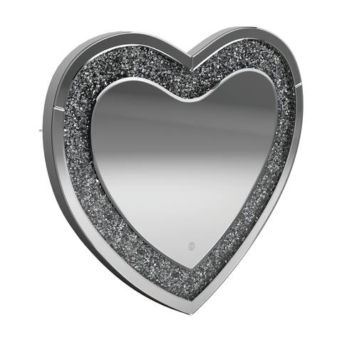 Silver Heart Shape Wall Mirror
