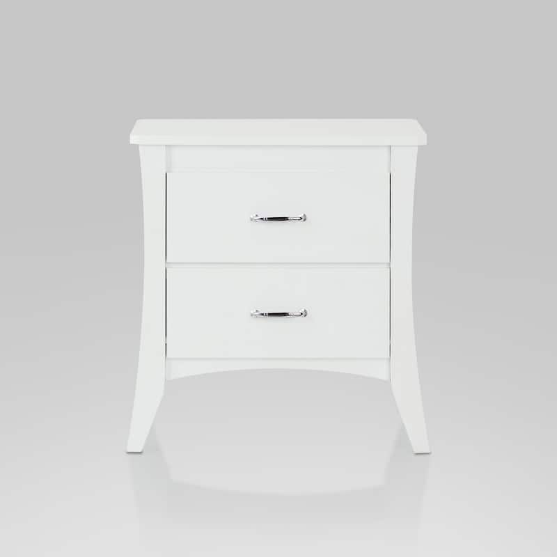 Modern Designs 25" 2-Drawer Nightstand Table - White
