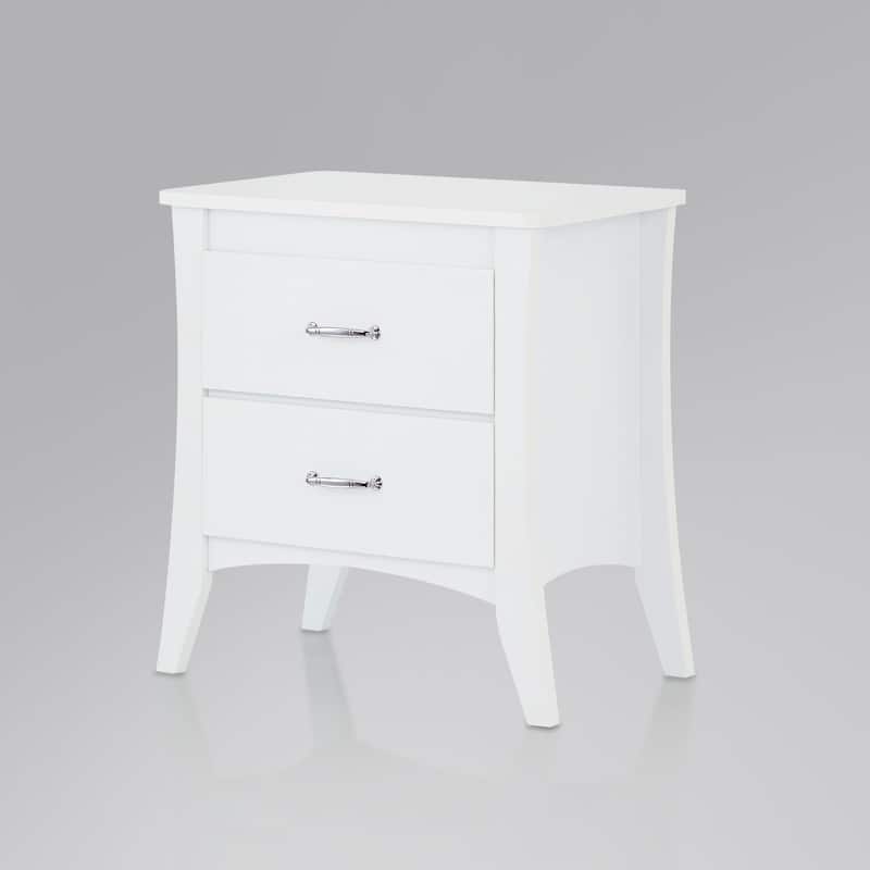 Modern Designs 25" 2-Drawer Nightstand Table - White