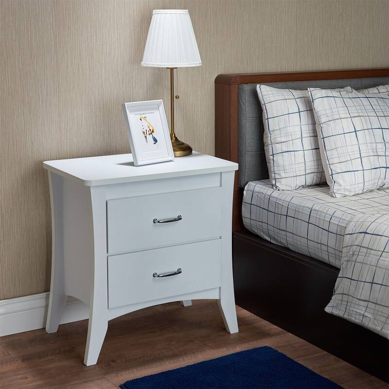 Modern Designs 25" 2-Drawer Nightstand Table - White