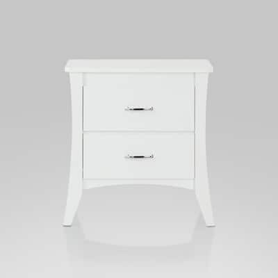 Modern Designs 25" 2-Drawer Nightstand Table - White