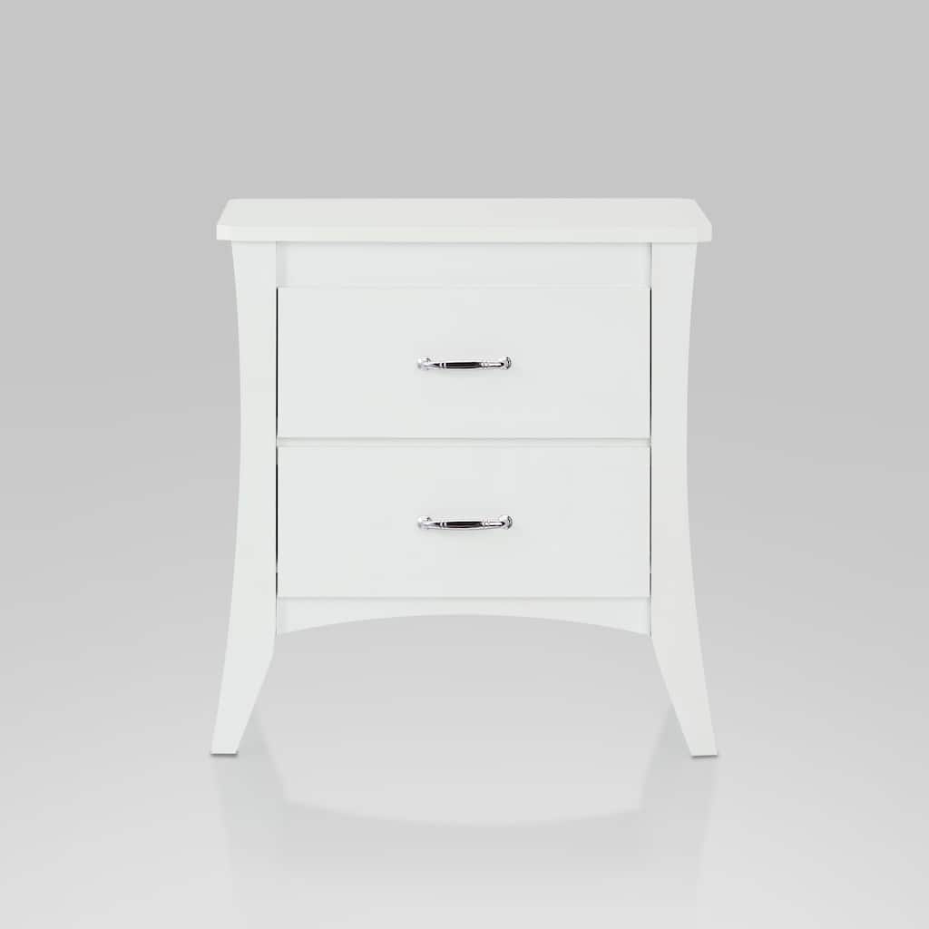 Modern Designs 25" 2-Drawer Nightstand Table - White