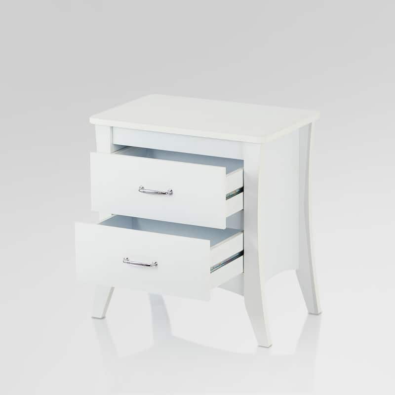 Modern Designs 25" 2-Drawer Nightstand Table - White