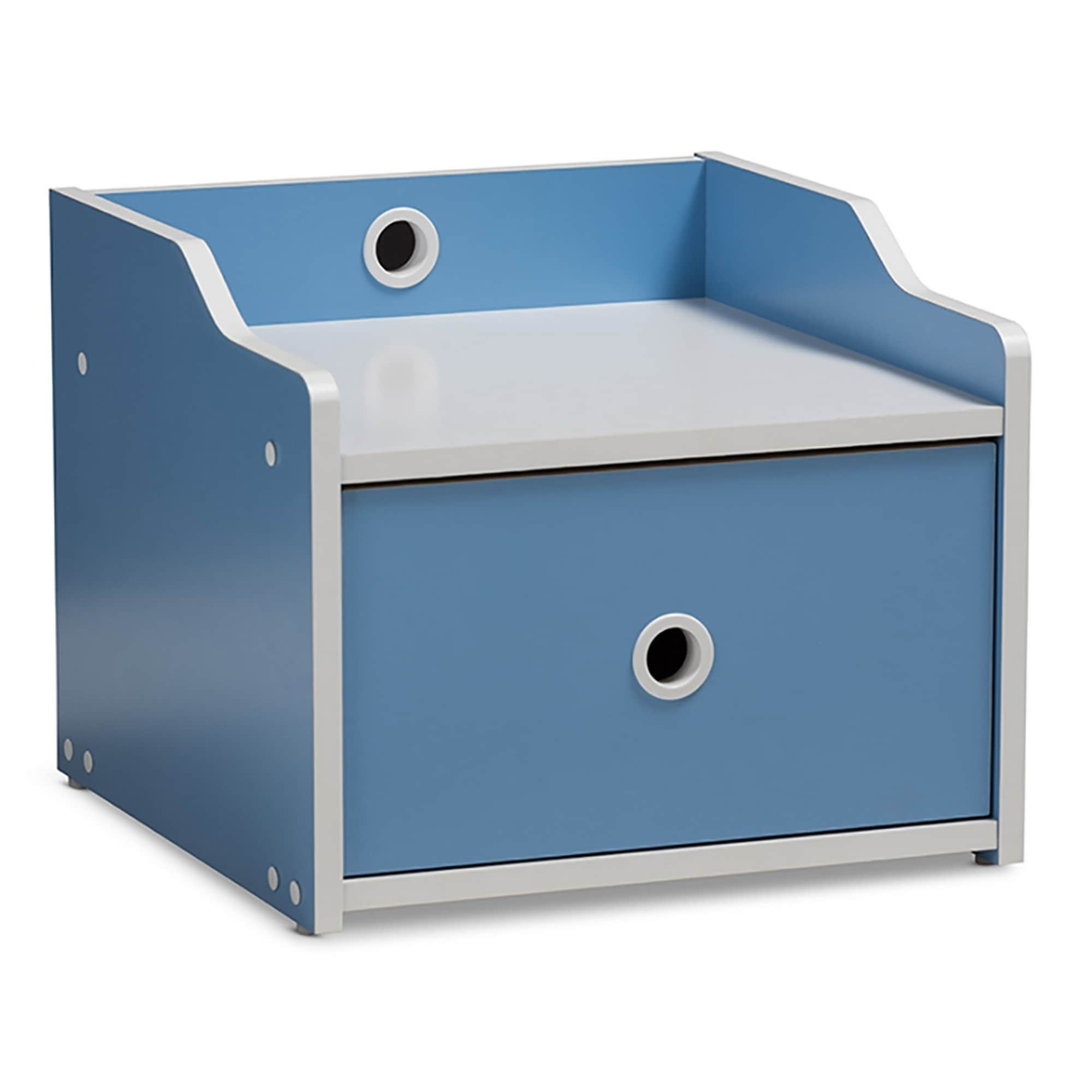 Shop Modern Designs White And Blue Children S Nightstand Overstock 29358394