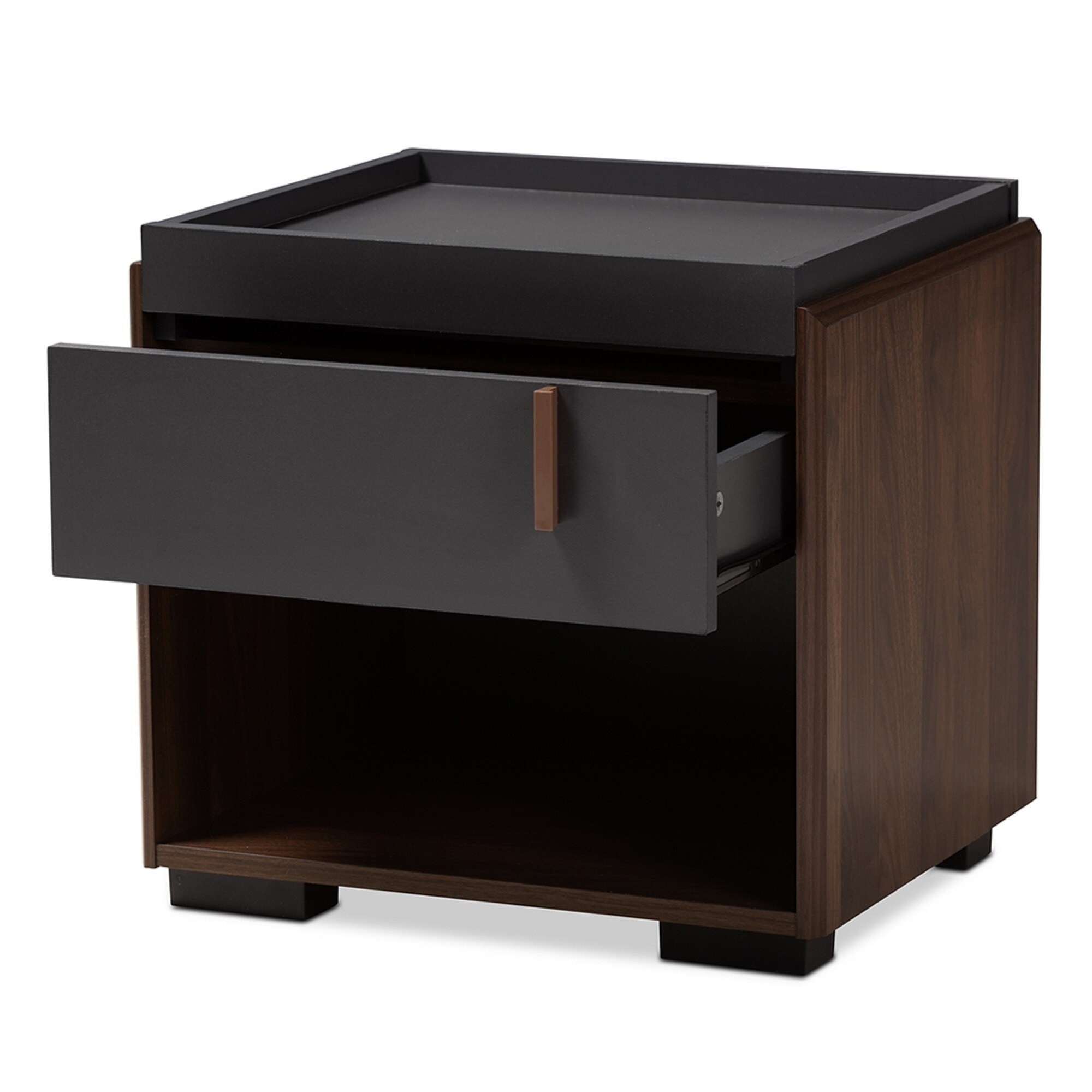 Shop Modern Designs Tray Top Style Nightstand With Drawer And Shelf Overstock 29358418