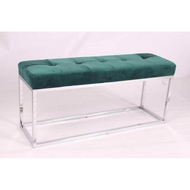 Upholstered Metal Bench - Green