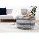 preview thumbnail 1 of 4, Jani Grey Striped Handwoven 24-inch Square Pouf Ottoman