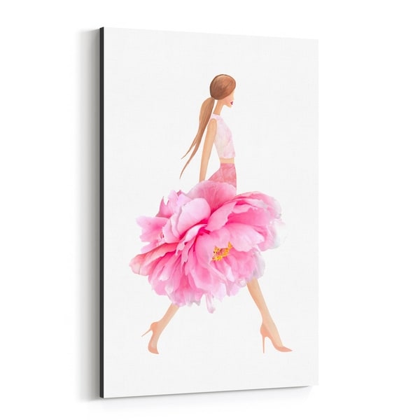 Noir Gallery Feminine Fashion Floral Dress Canvas Wall Art Print