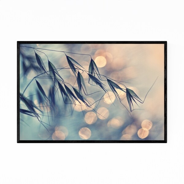 Noir Gallery Grass Botanical Bokeh Photography Framed Art Print