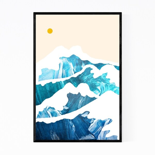 Noir Gallery Beach Waves Nature Abstract Framed Art Print