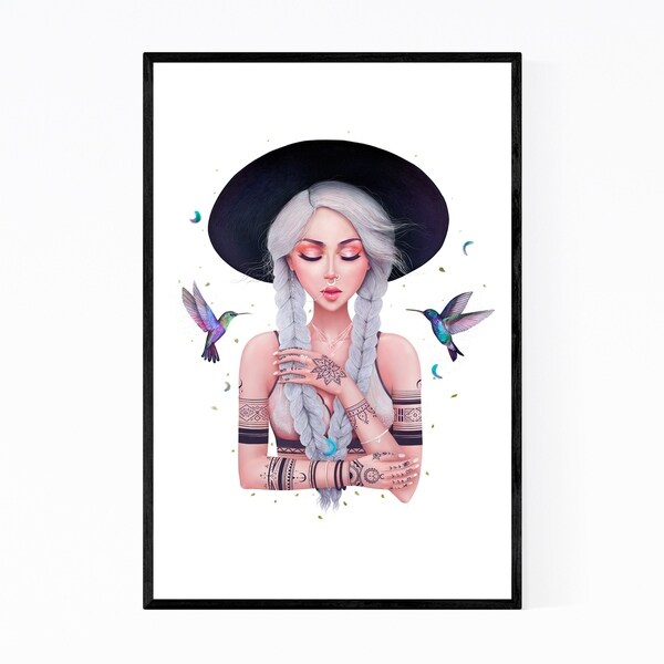 Noir Gallery Bohemian Girl Figurative Portrait Framed Art Print