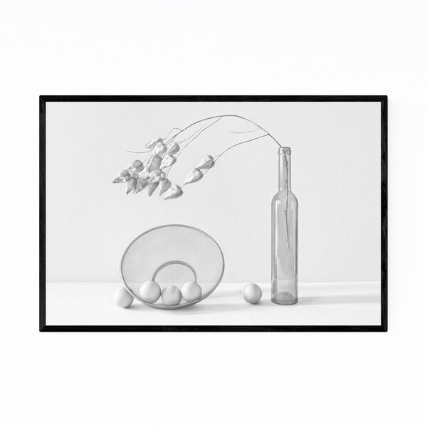 Noir Gallery Black & White Floral Still Life Framed Art Print
