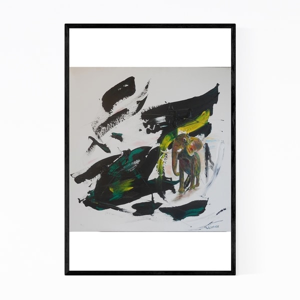 Noir Gallery Abstract Elephant Animal Framed Art Print