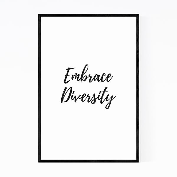 Noir Gallery Embrace Diversity Typography Framed Art Print